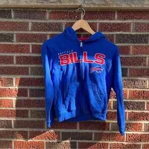 NFL Blue and Red Buffalo Bills NFL Full Zip Up Sweatshirt Hoodie